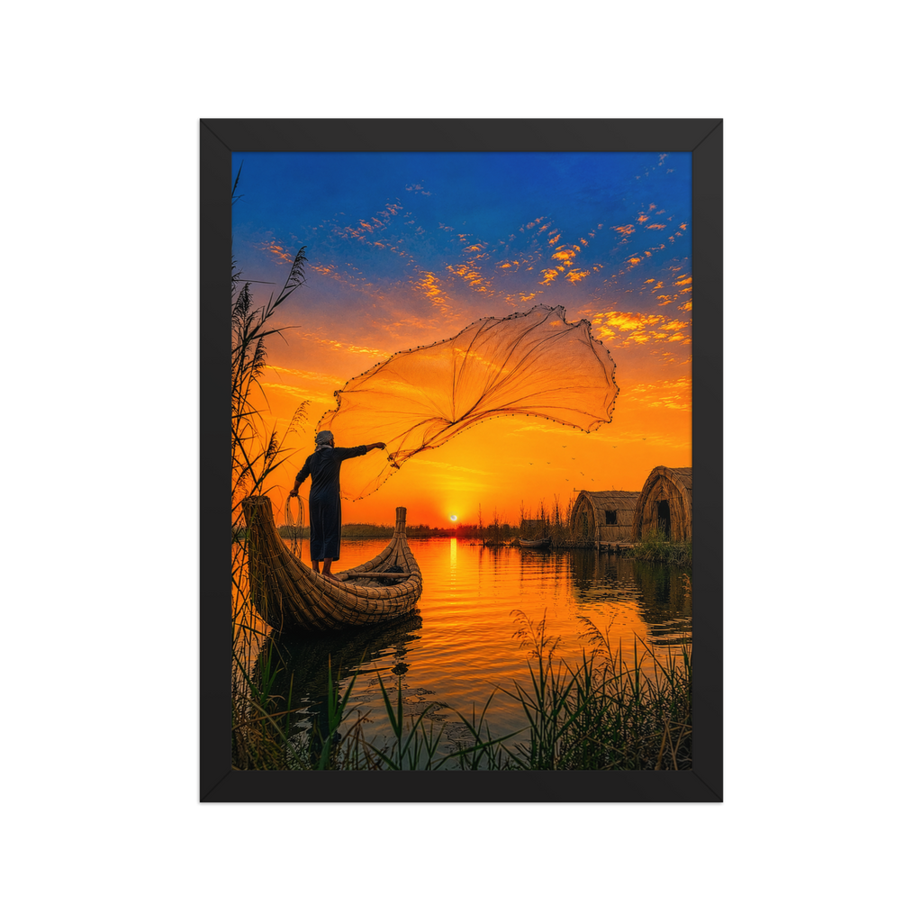 Southern Iraq Marshes Sunset Framed Poster