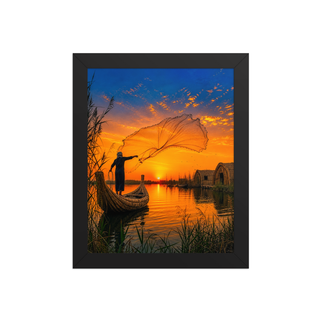 Southern Iraq Marshes Sunset Framed Poster