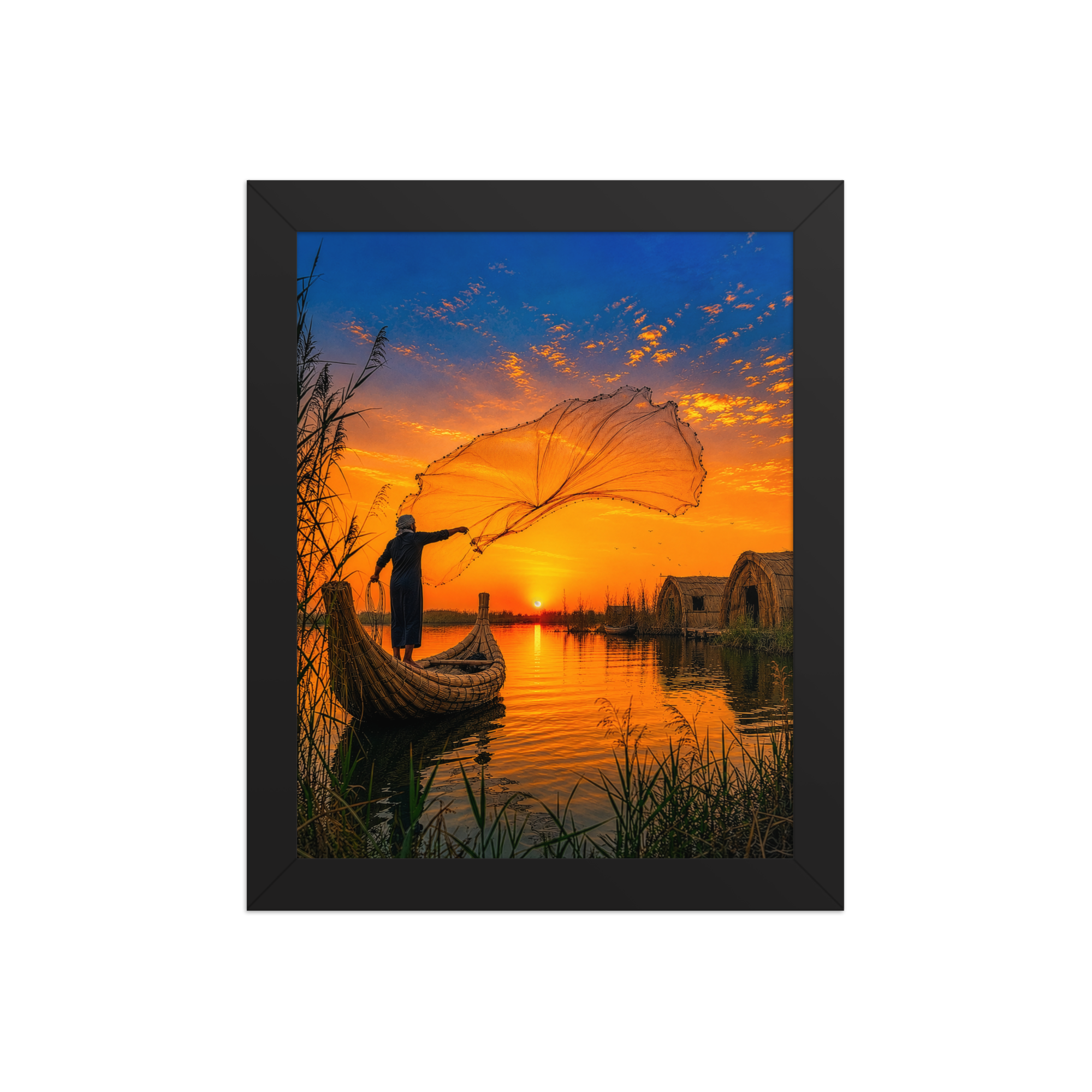 Southern Iraq Marshes Sunset Framed Poster