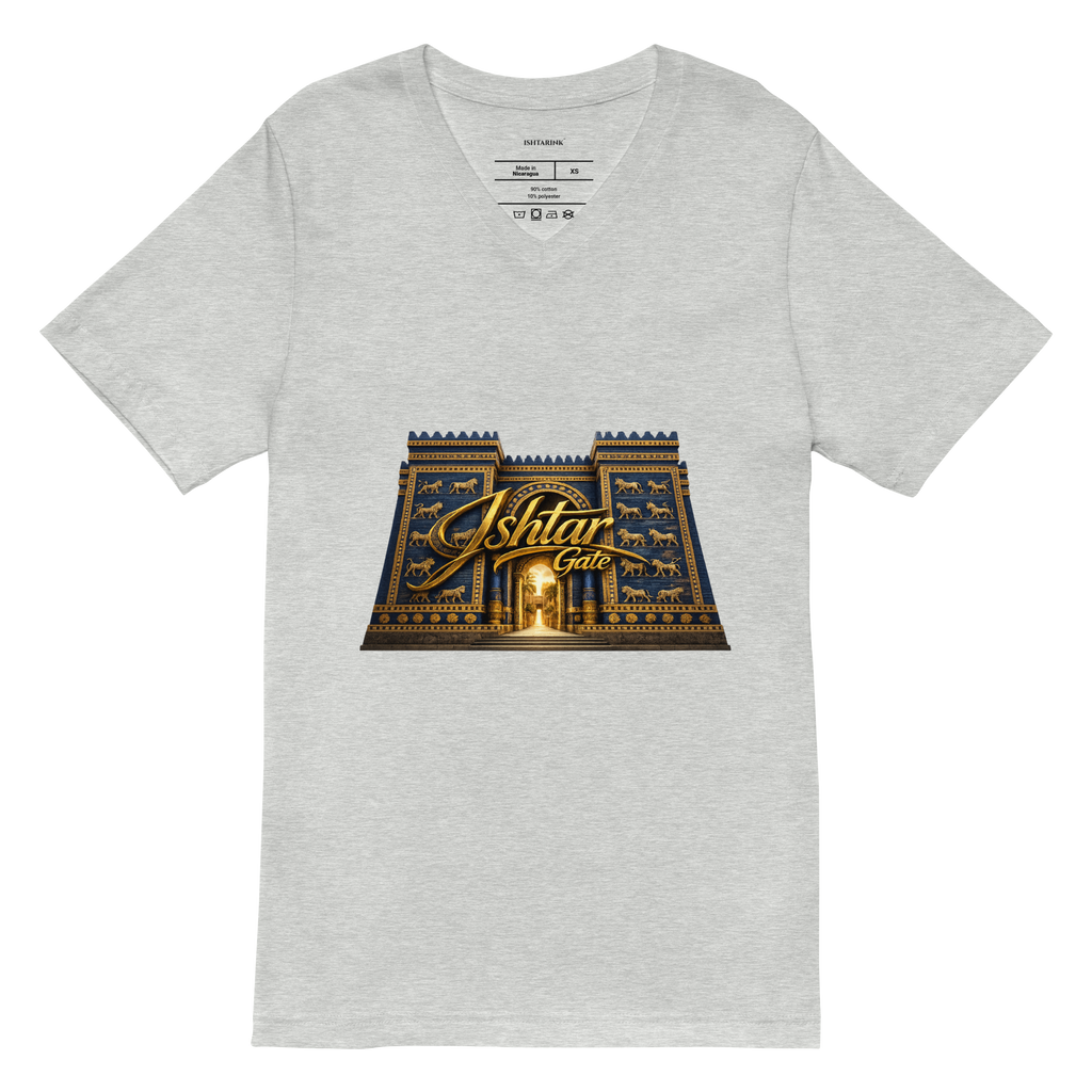 ISHTAR GATE DESIGN - Unisex Short Sleeve V-Neck T-Shirt - ISHTARINK