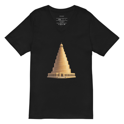 AL-MALWIYA Design - Unisex Short Sleeve V-Neck T-Shirt