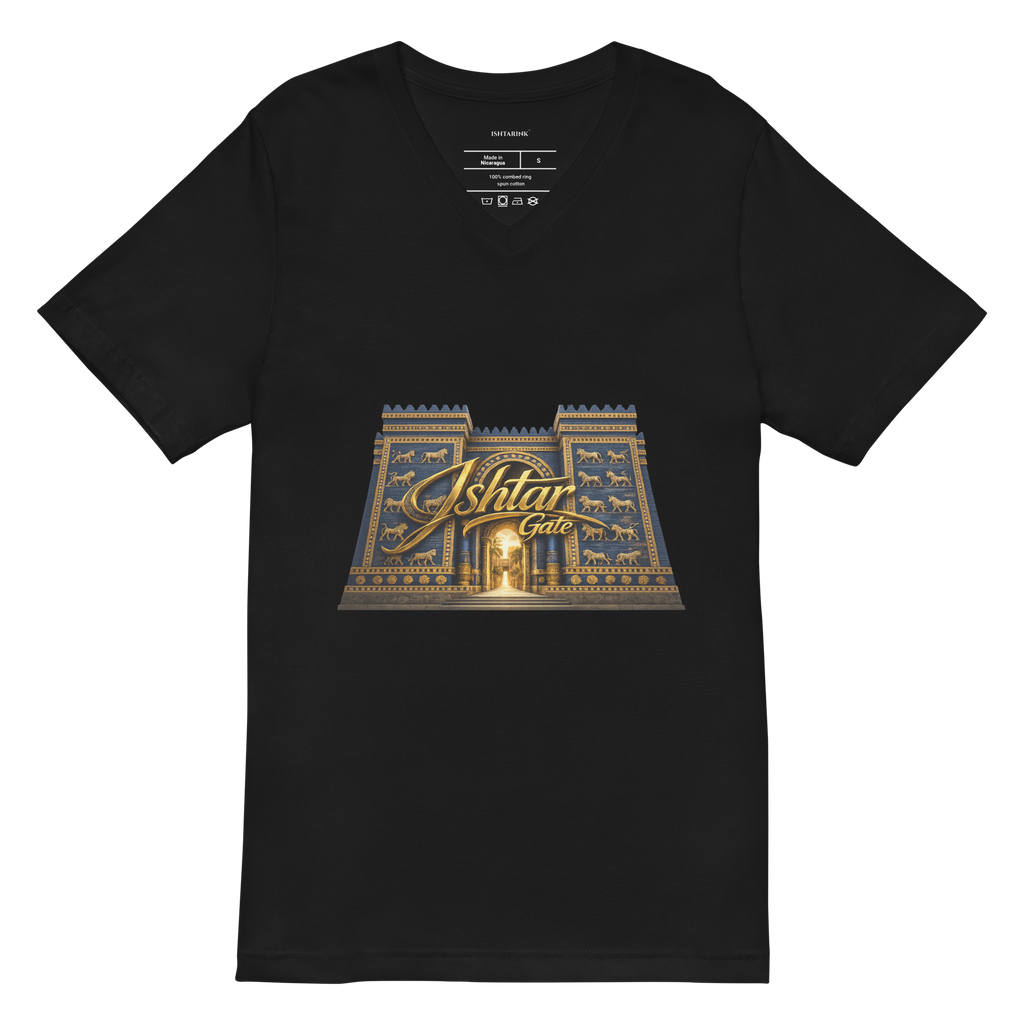 ISHTAR GATE DESIGN - Unisex Short Sleeve V-Neck T-Shirt
