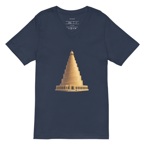 AL-MALWIYA Design - Unisex Short Sleeve V-Neck T-Shirt