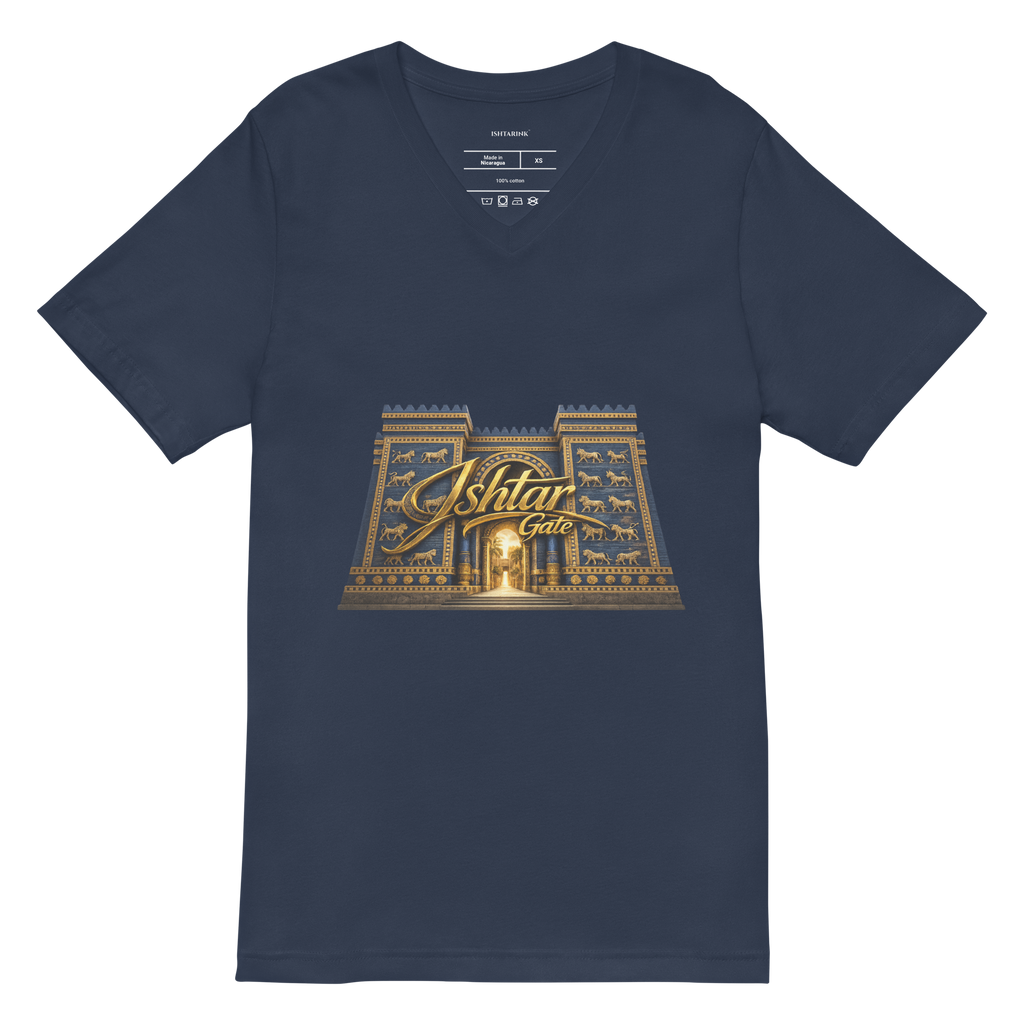 ISHTAR GATE DESIGN - Unisex Short Sleeve V-Neck T-Shirt