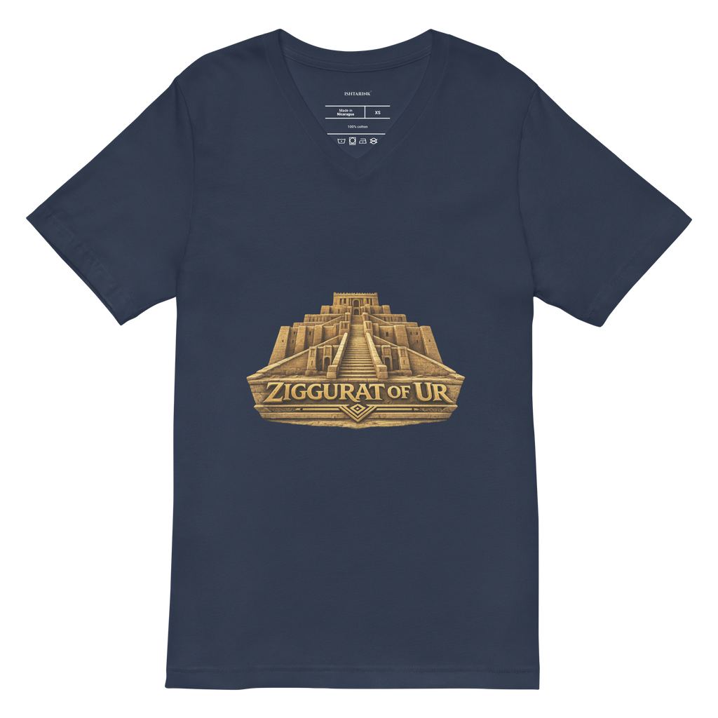 ZIGGURAT OF UR DESIGN - Unisex Short Sleeve V-Neck T-Shirt