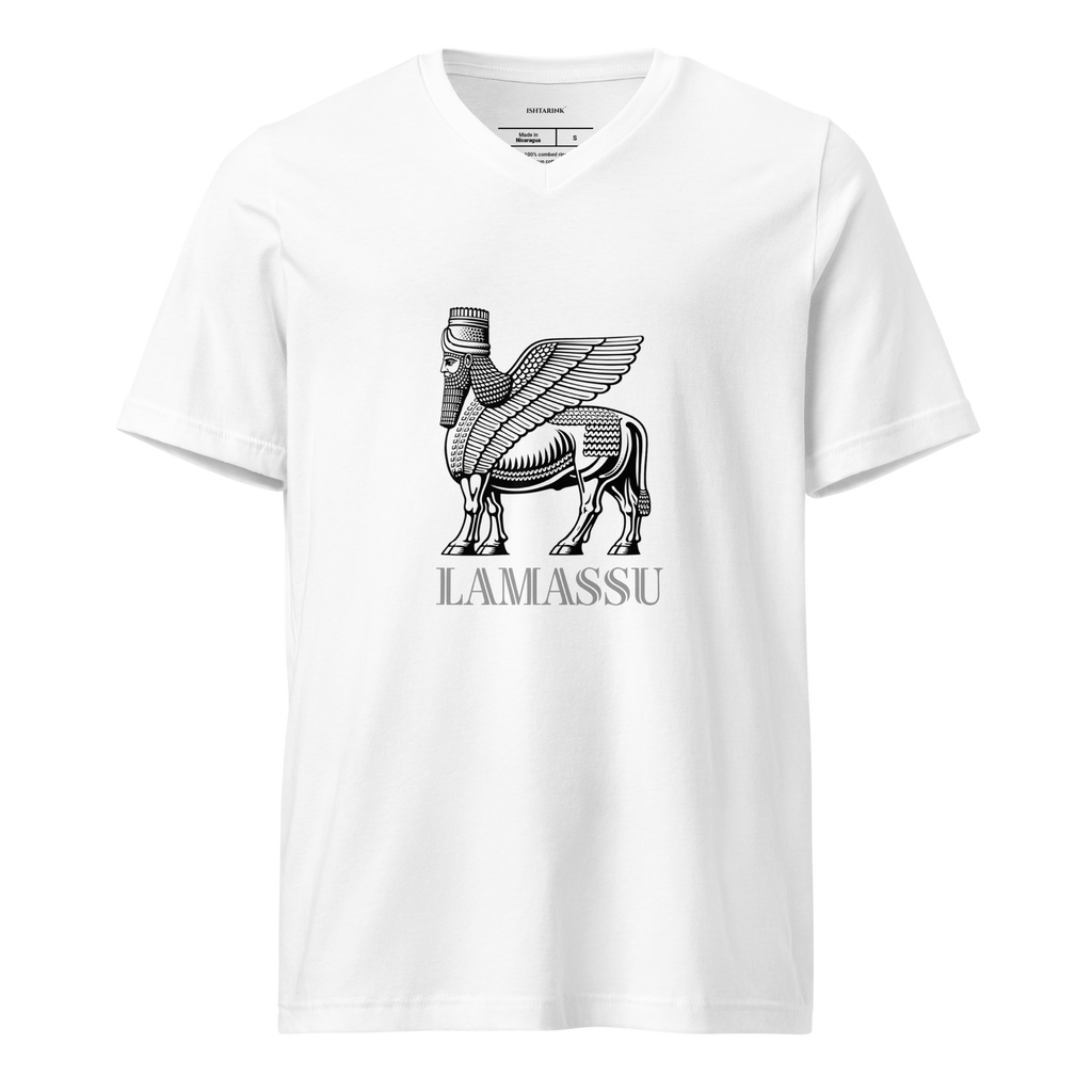 LAMASSU ICON - Unisex Short Sleeve V-Neck T-Shirt - ISHTARINK