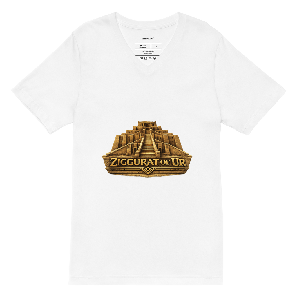 ZIGGURAT OF UR DESIGN - Unisex Short Sleeve V-Neck T-Shirt
